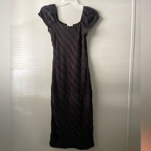 Elegant Black Sheath Maxi Dress with Flutter Sleeves